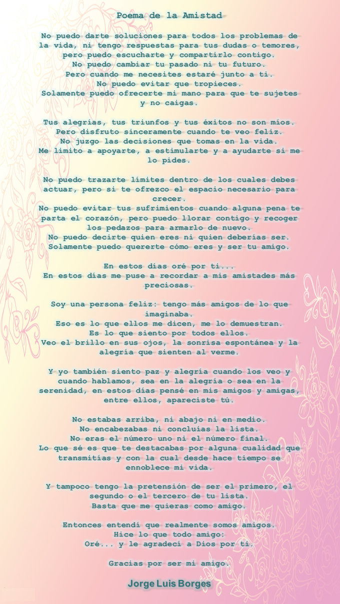 Poema dela amistad. Borges