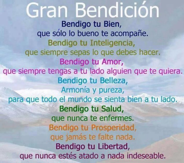 Gran bendición, Bendigo tu bien . . .