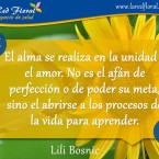 El alma se realiza en la unidad y el amor . . .