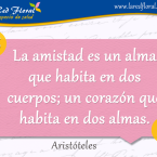 La amistad es un alma que habita en dos cuerpos . . .